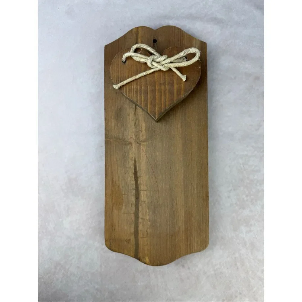 Vintage Wooden Heart Notepad Holder Cottagecore